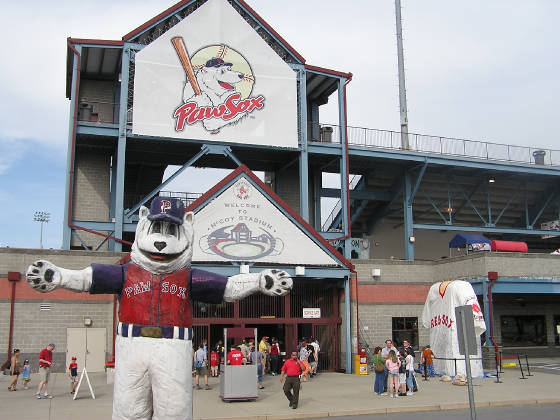 Greeted by the Paws Statue outside, McCoy Stadium